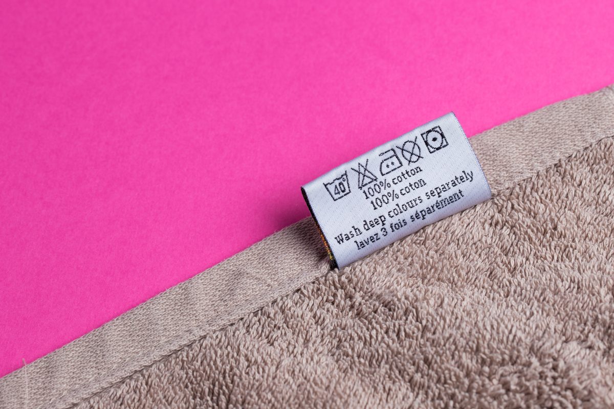 Care label บนผ้าขนหนู